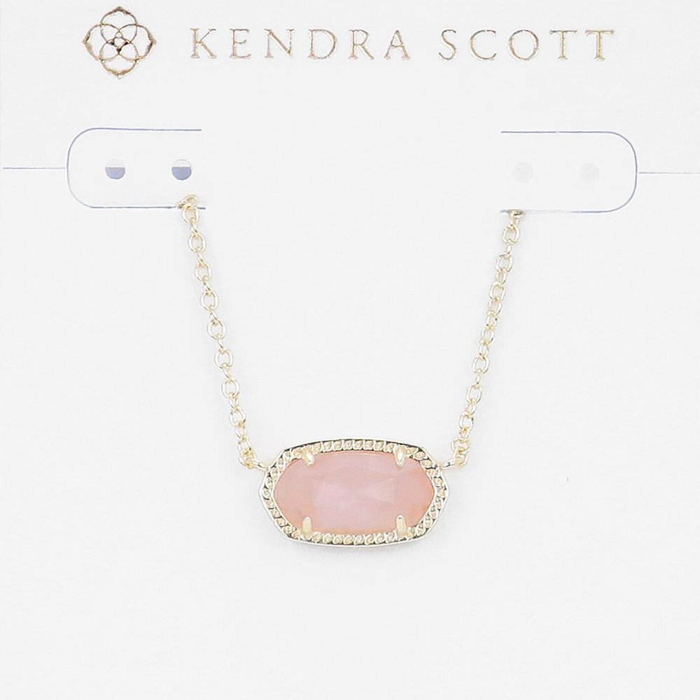 Kendra Scott Elisa Gold Rose Quarts Necklace Brand New with Dust Bag and box